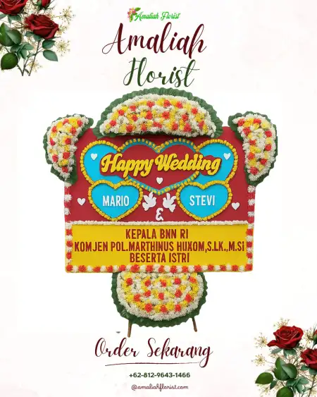Papan Bunga Pernikahan Janegara